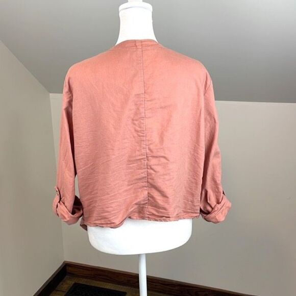 Dalia Linen Cotton Dusty Pink Cardigan Size Large Women’s - Picture 4 of 6